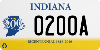 IN license plate 020OA