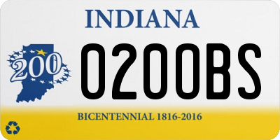 IN license plate 020OBS