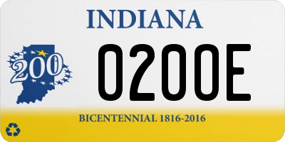 IN license plate 020OE