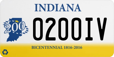 IN license plate 020OIV