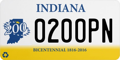 IN license plate 020OPN