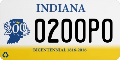 IN license plate 020OPO