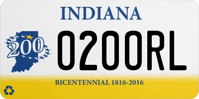 IN license plate 020ORL