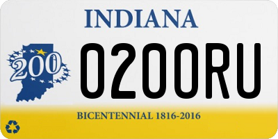 IN license plate 020ORU
