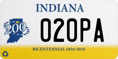 IN license plate 020PA