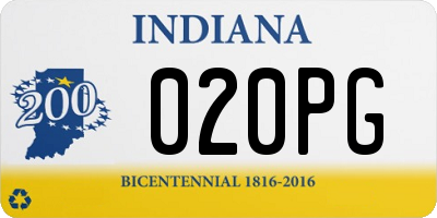IN license plate 020PG