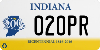IN license plate 020PR
