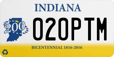 IN license plate 020PTM