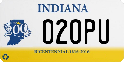 IN license plate 020PU