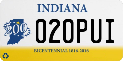 IN license plate 020PUI