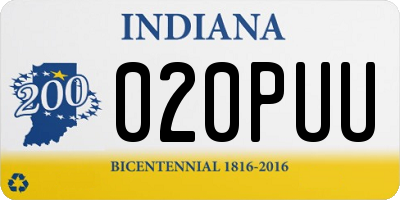 IN license plate 020PUU