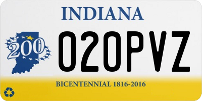 IN license plate 020PVZ