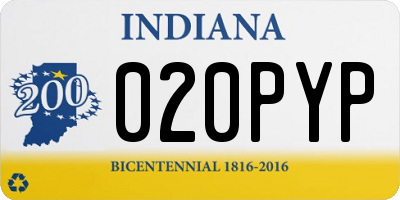 IN license plate 020PYP