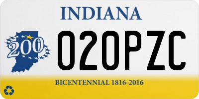 IN license plate 020PZC