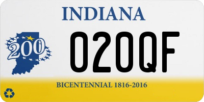 IN license plate 020QF