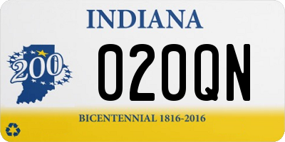 IN license plate 020QN