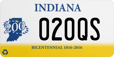 IN license plate 020QS