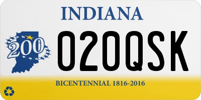 IN license plate 020QSK