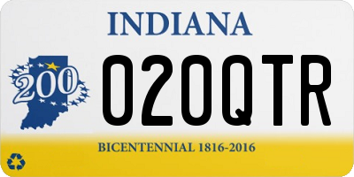 IN license plate 020QTR