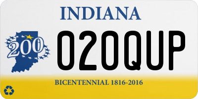 IN license plate 020QUP
