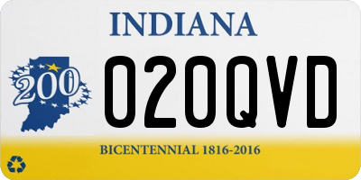 IN license plate 020QVD