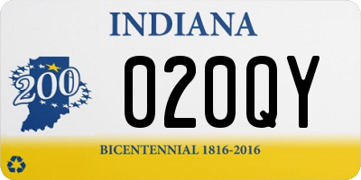 IN license plate 020QY