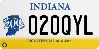 IN license plate 020QYL