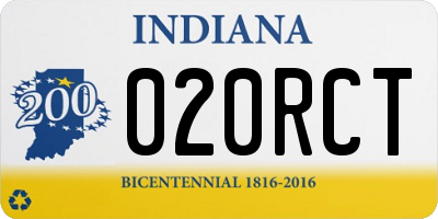 IN license plate 020RCT