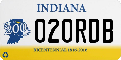 IN license plate 020RDB