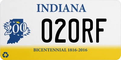 IN license plate 020RF