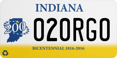 IN license plate 020RGO
