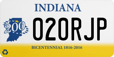 IN license plate 020RJP
