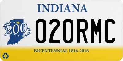 IN license plate 020RMC