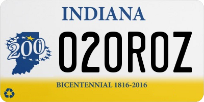 IN license plate 020ROZ