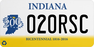 IN license plate 020RSC
