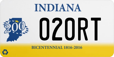 IN license plate 020RT