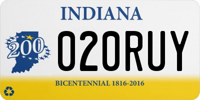 IN license plate 020RUY