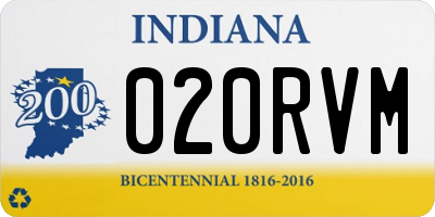 IN license plate 020RVM