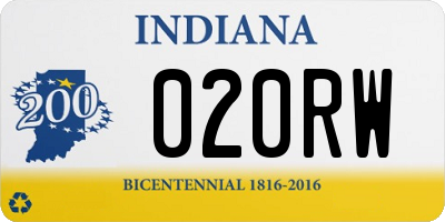 IN license plate 020RW