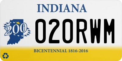 IN license plate 020RWM