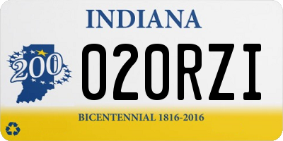 IN license plate 020RZI
