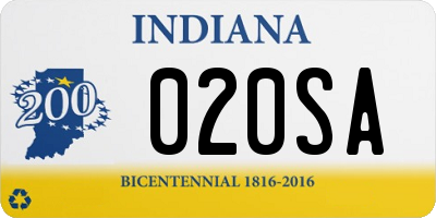 IN license plate 020SA