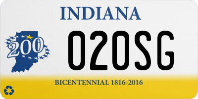 IN license plate 020SG