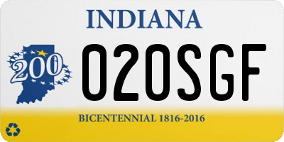 IN license plate 020SGF