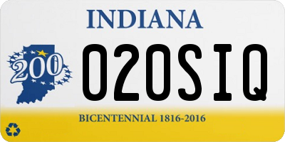 IN license plate 020SIQ