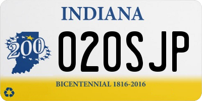 IN license plate 020SJP