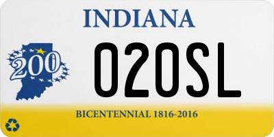 IN license plate 020SL