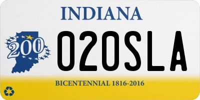 IN license plate 020SLA
