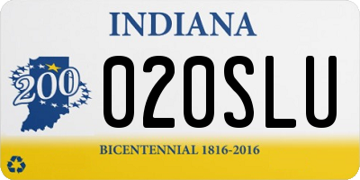 IN license plate 020SLU