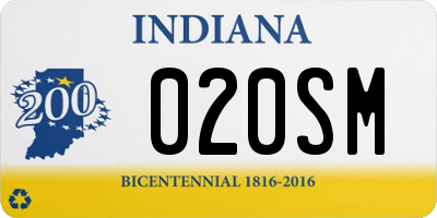 IN license plate 020SM